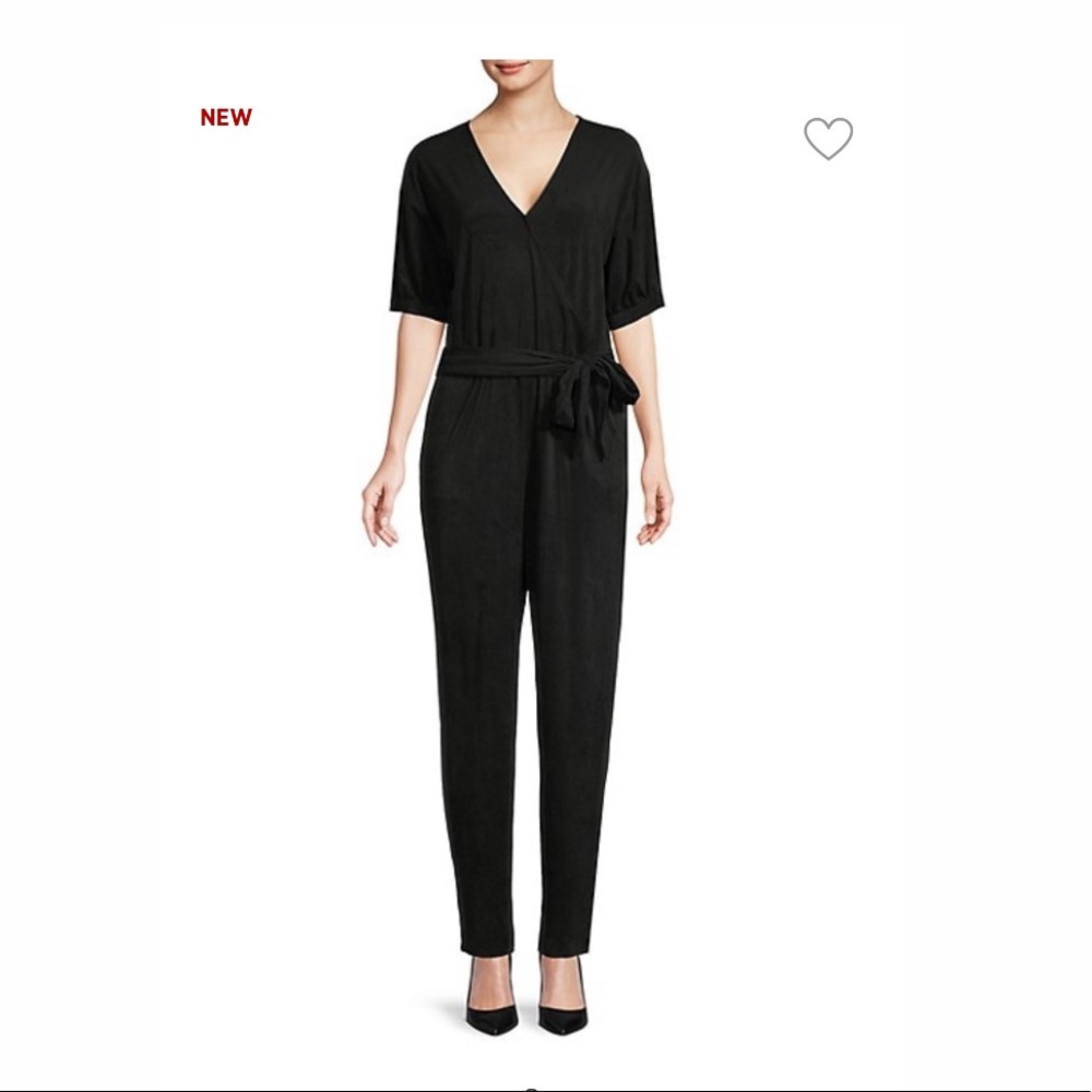 Halston Velour Wrap Jumpsuit